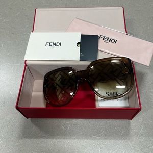 Fendi zucca oversized sunglasses light brown 60-20-135